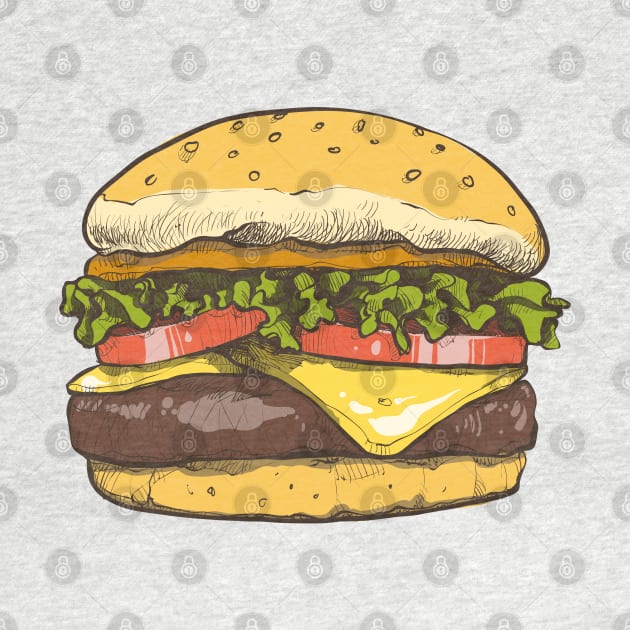 Burger Hand Drawn by Mako Design 